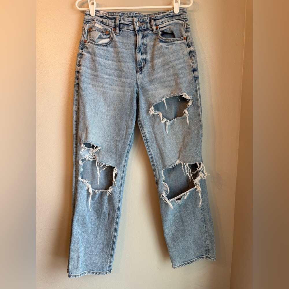 American Eagle Outfitters Distressed Curvy 90s Straight Jeans